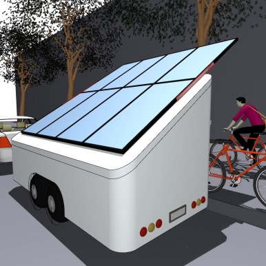 Mobile service station with solar cells